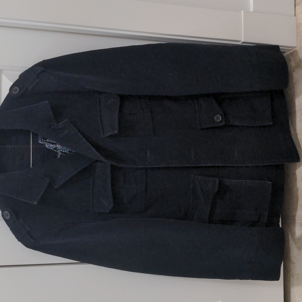 Black Military Style Suede Jacket